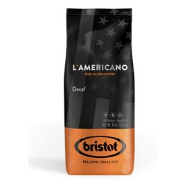 Bristot L‘americano DECAF Filter Coffee | DECAF Ground Filter Coffee | Medium Roast | For Pour over- French Press - Drip Coffee | 8oz/226.8g
