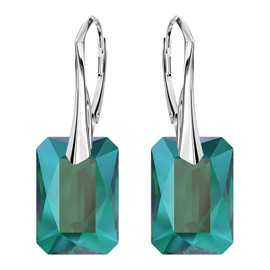 Rattle Clasp Fashion Jewellery 925 Silver Earrings for Women Brands Crystals Earrings Hanging Silver 925 Hanging Earrings Jewellery for Women Girls Ideal Gift, Silver, Crystal