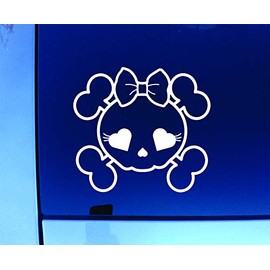 Dixies Decals Skull Sugar Girl Vinyl Decal Sticker Car Truck Window Glass Laptop (12.5" Wide)