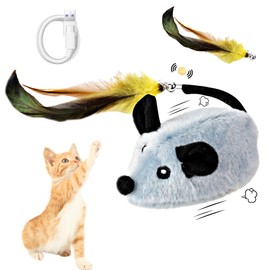 Oiuyamn Cat Mouse Toys, Automatic Moving Mouse Toy, Intelligent Cat Mice Toys, Interactive Cat Toys, Mouse Toys for Indoor Cats/Kittens