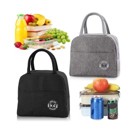WUNZILO 2 x Picnic Bag, Foldable Insulated Bag, Thermal Bag, Lunch Bag, Adult, Cool Bag Mini, Cool Box for Picnic, Bag Holder, Cool Bag, Picnic Handbag, Students and Children