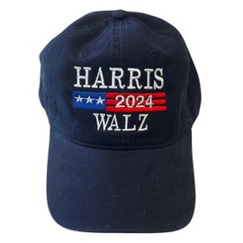 Harris Walz 2024 Hat/Cap 2424 Adjustable - Quality Embroidered Kamala Tim President, Navy Blue
