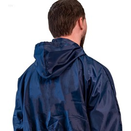 Unisex PPE Paint Suit - Hooded Coverall in Blue Navy Color for Full-Body Protection (US, Alpha, Medium, Regular, Regular, Blue)