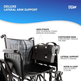 NYOrtho Deluxe Lateral Arm Rest Support Cushion for Wheel Chair - Foam-Filled Armrest Pad for The Correction of Lateral Leaning - Water-Resistant Stretch Cover