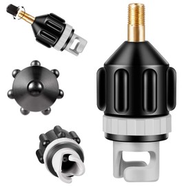 JeoPoom SUP Pump Adaptor, Dinghy Inflator Adaptor, Air Pump Converter Air Valve Attachment, for Inflatable Beds, Inflatable Boats, Swimming Rings, Dinghies, Rubber Boats(Black)