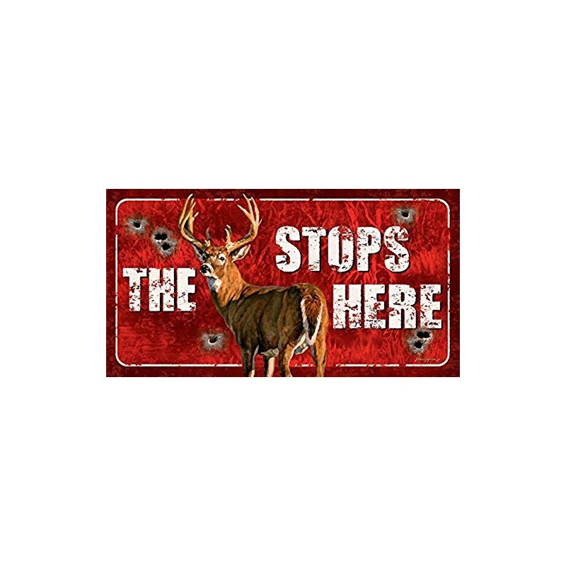 Desperate Enterprises The Buck Stops Here Tin Sign, 16"W x