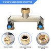 2-Way Tap Distributor Brass Water Distributor for 2 Tap Adapters,