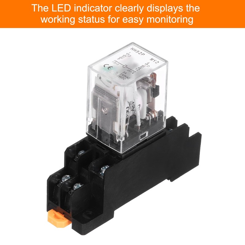 sourcing map 10Pcs DC 12V Electromagnetic Power Relay, 8-Pin 5A