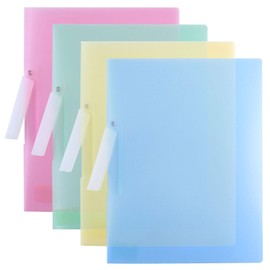 LELE LIFE Clear File Folders for Documents with Swing Clip, Report Covers Presentation Folders Resume Folder, A4 Size 31×23cm (4 Colors)