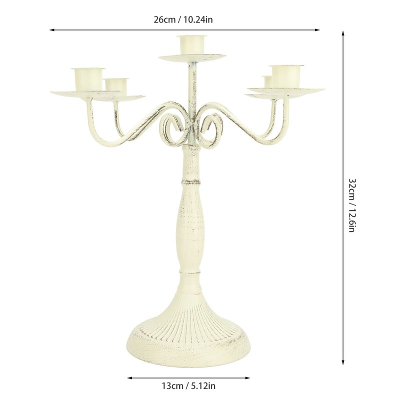 European Style Candelabra 5 Arms Iron Elegant Candle Stick Candelabra