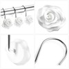 Litabel Rose Shower Curtain Hooks 12PCS,Rose Home Decorative Shower Curtain