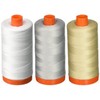 3-PACK - Aurifil 50WT - White + Dove + Light