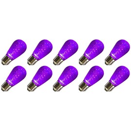 Vickerman 647714-0.96 watt 120 volt S14 Medium Screw Base Purple Faceted LED (10 pack) Christmas Light Bulbs (XLEDS16-10)