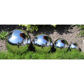 Stainless Steel Decorative Ball Silver Garden Decoration Rose Ball Flower Bed Pond Hollow Ball Floating Diameter 2.5 cm High Gloss Pack of 2