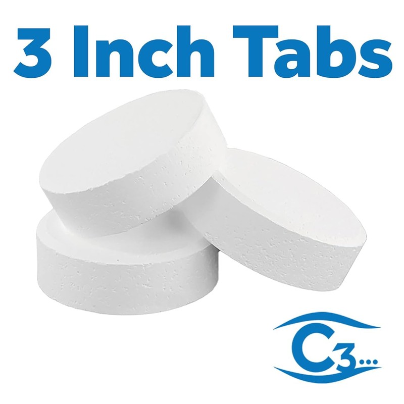 C3... 3" Stabilized Chlorine Tablets for Swimming Pools | Easy