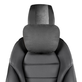 duoyif Car Headrest, Car Neck Cushion in Suede Leather and Cotton, Head Support for Car Seat, Headrest Cushion for Car Seat Office Chair Gaming Chair (Black Headrest)