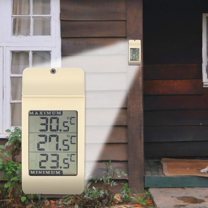 FISHTEC Thermometer with Easy-to-Read Digital Display, IPX4 Waterproofness, for Indoor