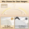 MIZGI Premium Clear Hangers with Gold Glitter (50-Pack) - Heavy-Duty