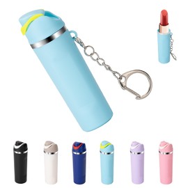 Wnzary Cute Mini Cup Keychain Compatible with Owala Water Bottle, Tumbler Cup Lip Balm Holder Keychain, Mini Tumbler Key Chain (1, Blue)