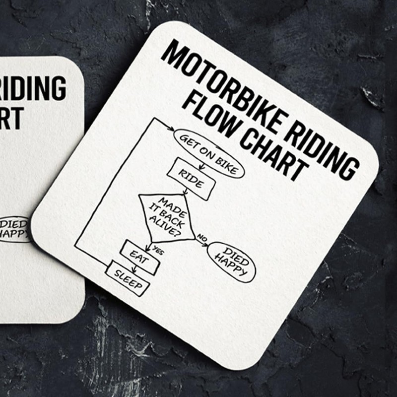 Getting Shirty - Motorbike Riding Flow Chart Funny Motorcycle Drink