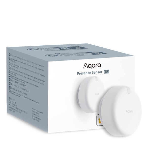 Aqara Presence Sensor FP2, mmWave Radar Wired Motion Sensor, Zone Positioning, Multi-Person & Fall Detection, High Precision with More Privacy, Supports HomeKit, Alexa, Google Home and Home Assistant
