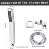 High Pressure Brass Handheld Shower Head,Square Shower Head with Wall