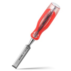 HAUTMEC 3/4" High Impact Wood Chisel for Woodworking Drop-Forged CRV Steel Beveled Edge Blade Ergonomic Handle Wood Chisel for Carpentry Wood Carvers HT0361-UK