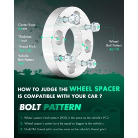 SCITOO 4Pcs 4x4 to 4x110 Wheel Adapters 1" Center Bore 64mm Studs 10x1.25 4 Lug Wheel Spacers Fit for Honda ATC200X ATC250ES Big Red ATC250R ATC250SX ATC350X ATC70 FL250 Odyssey TRX300 FourTrax