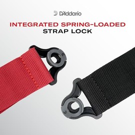 D'Addario | Autolock | Correa para Guitarra | Black Padded Stripes | 50BAL01