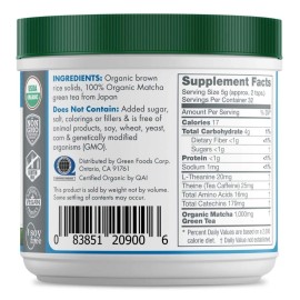 Green Foods Organic Ceremonial Grade Matcha Green Tea fJapan 5.5oz