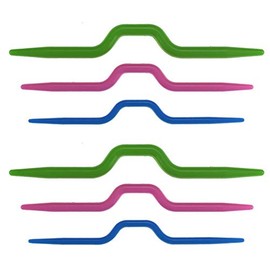 30 Pieces 3 Sizes Knitting Cable Needles Plastic Knit Cable Stitch Knitting Needles Smooth Crochet Hook Crooked Needle Twist Curved Crochet Hook Sewing Accessories Tool Length 90-110mm, Multicolor