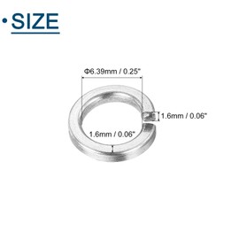 sourcing map M6 Split Lock Washer, 20Pcs 304 Stainless Steel Spring Lock Washers Metal Split Ring Washer for Screw Bolts Machinery