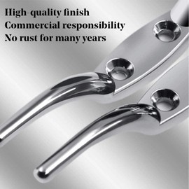 TRHDFW 4.3 Inch 2 Pcs Heavy Duty Cleat Hooks, 304 Stainless Steel Blind Cord Cleat Hook with Mounting Screws, Flagpoler Rope Cleat Hook Boat Mooring Accessories for Boats Yachts, Flagpole