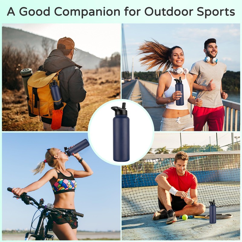 DOMICARE 40 oz Insulated Water Bottle Bulk, Vacuum Insulated Stainless