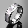 Vakki 8mm Mother of Pearl Shell Tungsten Carbide Wedding Ring