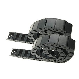 2Pcs R38 Internal Size 18mm x 37mm Black Plastic Flexible Nested Semi Closed Drag Chain Cable Wire Carrier with Connector 1M(39.4 inch) Length for CNC Machine