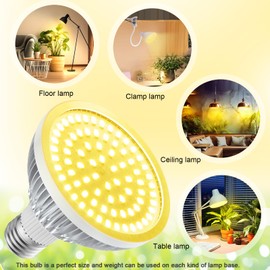 GulitLum LED Grow Light Bulb for Indoor Plants,18W Full Spectrum 3500K Warm Light, PAR30 E26/E27 for Regular Lamps, 180 Watt Equivalent High PPFD Grow Light Bulb,2 Pack.