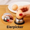 Set of 2 Stainless Steel Egg Openers, 1 Egg Topper