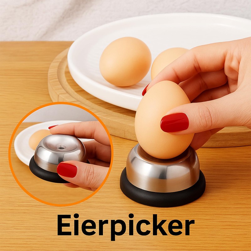 Set of 2 Stainless Steel Egg Openers, 1 Egg Topper