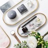 Adung Playground Gold Line Marble Tray Marble Oval, Marble Tray