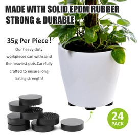 YUFDA 24 Pack Invisible Pot Feet with Enhanced Non-Slip Surface Grip Plant Pots and Flowers, Solid Rubber Pots Risers, Pot Lifters for Indoor or Outdoor Planters