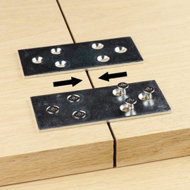 Clamping Mending Plate | 3.5" x 1.5" | Straight Steel Bracket Brace Repair Tabletop, Panel Connector | Galvanized Wood Table Top, Connecting | Clamp Fastener Draw Bolt Joint Furniture Woodworking (4)