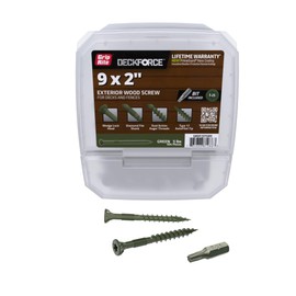 Grip-Rite GRDF2STGR5 DeckForce #9 x 2 Nano Coated Wood Screws, Green, 5lb Box