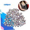 KONTONTY 1440pcs Beads Jewelry Kit Crystal Ab Rhinestones Hotfix Flatback