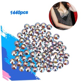 KONTONTY 1440pcs Beads Jewelry Kit Crystal Ab Rhinestones Hotfix Flatback Stones for DIY Decorations