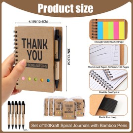 5 Set Employee Appreciation Gifts - Thank You Gifts for Women Man - Thank You Teacher Gifts Appreciation Lnspirational Spiral Notebook - Motivational Pens and Gift Bags - Leaving Gifts for Colleague