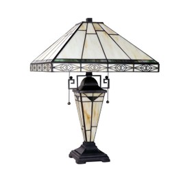 Radiance Goods Mission-Style 3-Light Blackish Bronze Finish Double Lit Table Lamp 16" Shade