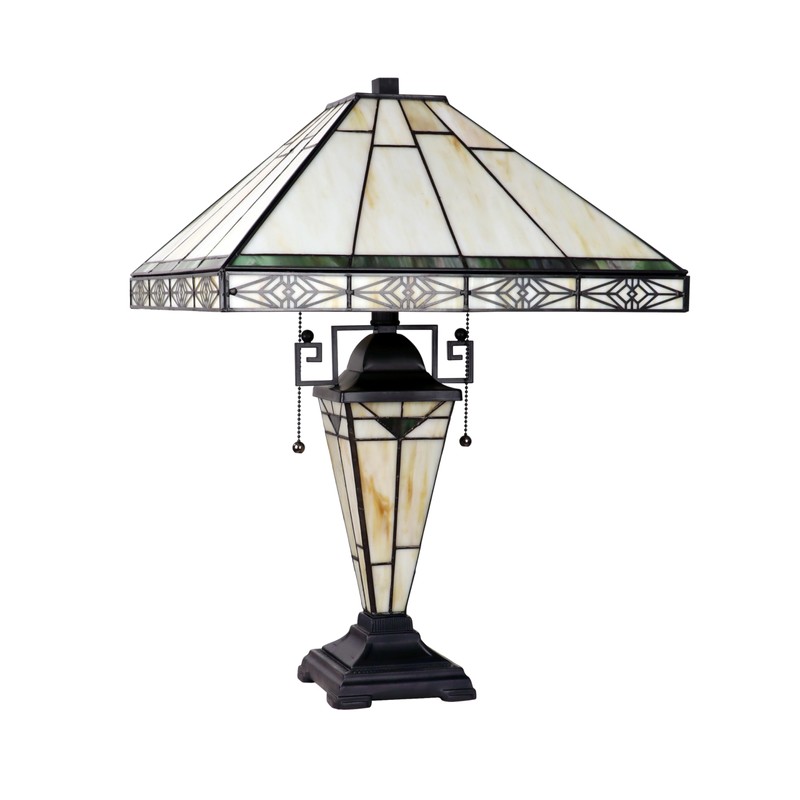 Radiance Goods Mission-Style 3-Light Blackish Bronze Finish Double Lit Table