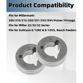2 Pcs 053700 Drive Roll Fits for Miller Millermatic 200/210/212/250/251/252 /DVI/Pulser/Vintage Welder 22/32/52 Series (V-Groove .035")