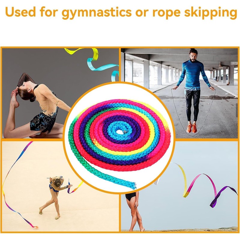 Hominas Rainbow Colour Rhythmic Gymnastics Rope Nylon Competition Art Training